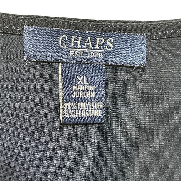 Chaps Short Sleeve V-Neck Tie Waist Flowy Top Navy Blue XL‎ - Picture 3 of 4